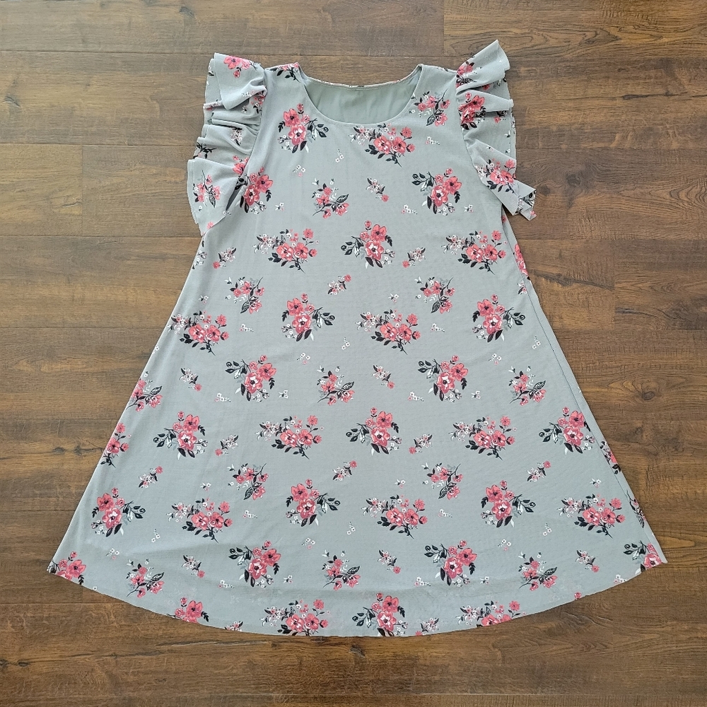 Gray Floral Dress